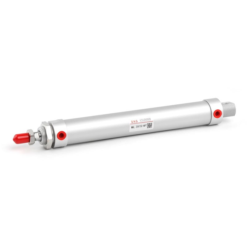 Sns Pneumatic 25mm Bore 150mm Stroke NPT1/8 Aluminum Alloy Mini Air Cylinder Double Action MAL25x150 - Image 2